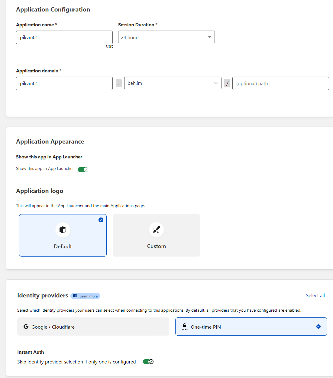 configure application